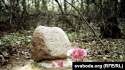 Памятны знак на месцы гібелі амэрыканцаў, што ляцелі на паветраным шары.