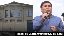 Ош шаарынын мэри Таалайбек Сарыбашовдун тууганына катталганы айтылган үй жана Сарыбашов өзү.