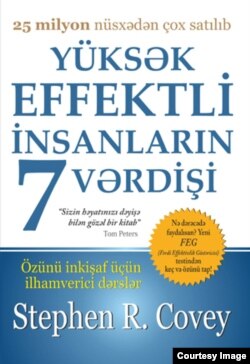 Stephen Covey-in azərbaycanca çıxmış "Yüksək effektli insanların yeddi vərdişi" kitabı.