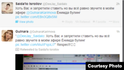 Гүлнаранын Twitter сайтындагы комментарийлери. 1-ноябрь, 2013-жыл.