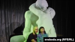 Яўген Сідарэнка з Вольгай Бічук на рэпэтыцыі спэктаклю