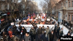 Բողոքի ակցիա` կենսաթոշակային հակասական բարեփոխումների դեմ, Երևան, 18-ը հունվարի, 2014թ.