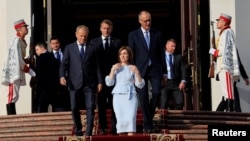 Молдовага Эгемендик күнү Франция, Германия жана Польшанын лидерлери барышты. 27-август, 2025-жыл. Кишинев шаары.