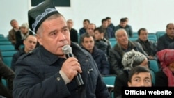 Андижон вилоятида Ўзбекистон суд, ҳуқуқ-тартибот ва назорат органлари раҳбарлари иштирокида ўтган йилги қабул. ЎзА сурати.