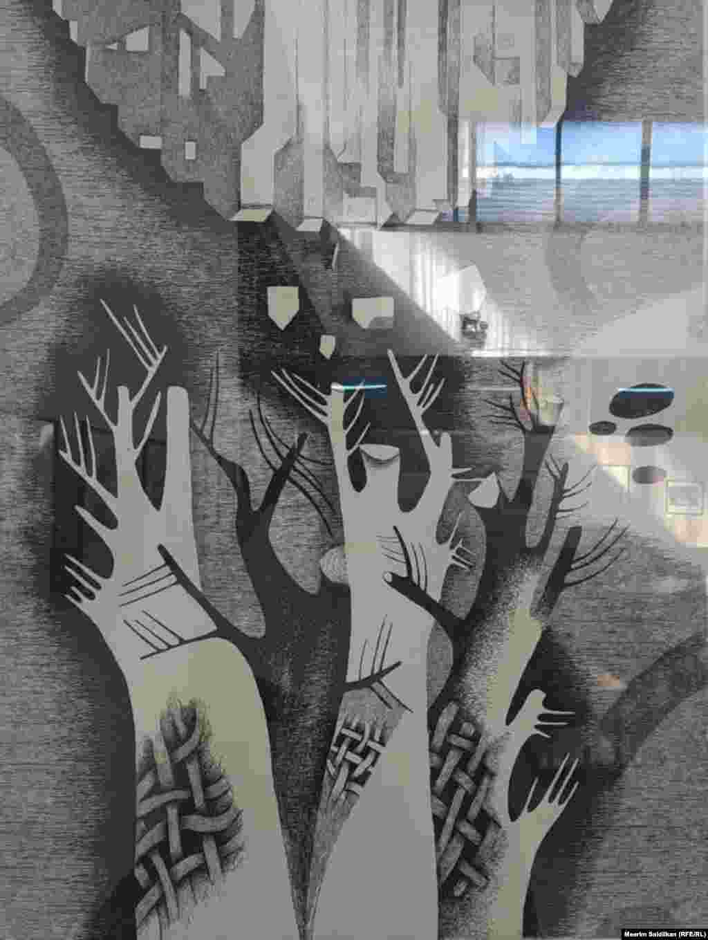 Ф.Х.Шагабутдиновдун &quot;Шаар 3&quot; сериясынан тартуу, офорт, 1997-жыл.&nbsp;