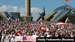 Акция в Минске против фальсификаций на выборах, 16 августа 2020 года.