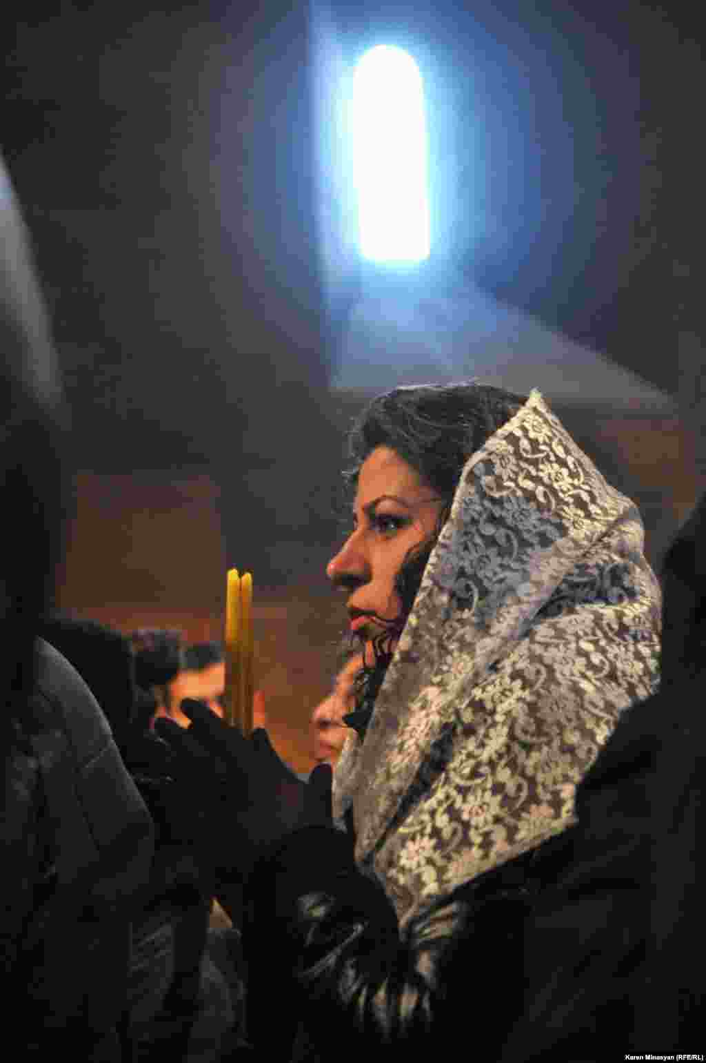 Armenia -- Christmas candle liturgy, Khor Virap, 05Jan2013
