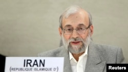 محمد جواد لاريجانی نماينده ايران در جلسه ادواری بررسی حقوق بشر شورای حقوق بشر سازمان ملل در ژنو