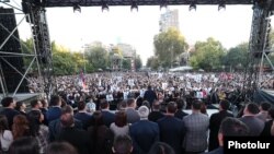 Armenia – The opposition movement In Our Way holds a rally in Yerevan, October 18, 2025.