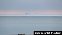 Корабли в Азовском море, возле Мариуполя, 2 декабря 2018 года