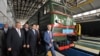 Armenia - Vladimir Yakunin (L), chief of Russia's state railway, and Prime Minister Tigran Sarkisian inaugurate a new rail depot in Gyumri, 28May2013.