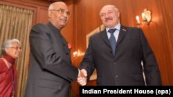 Рам Нат Ковінд прымае ў палацы Аляксандра Лукашэнку