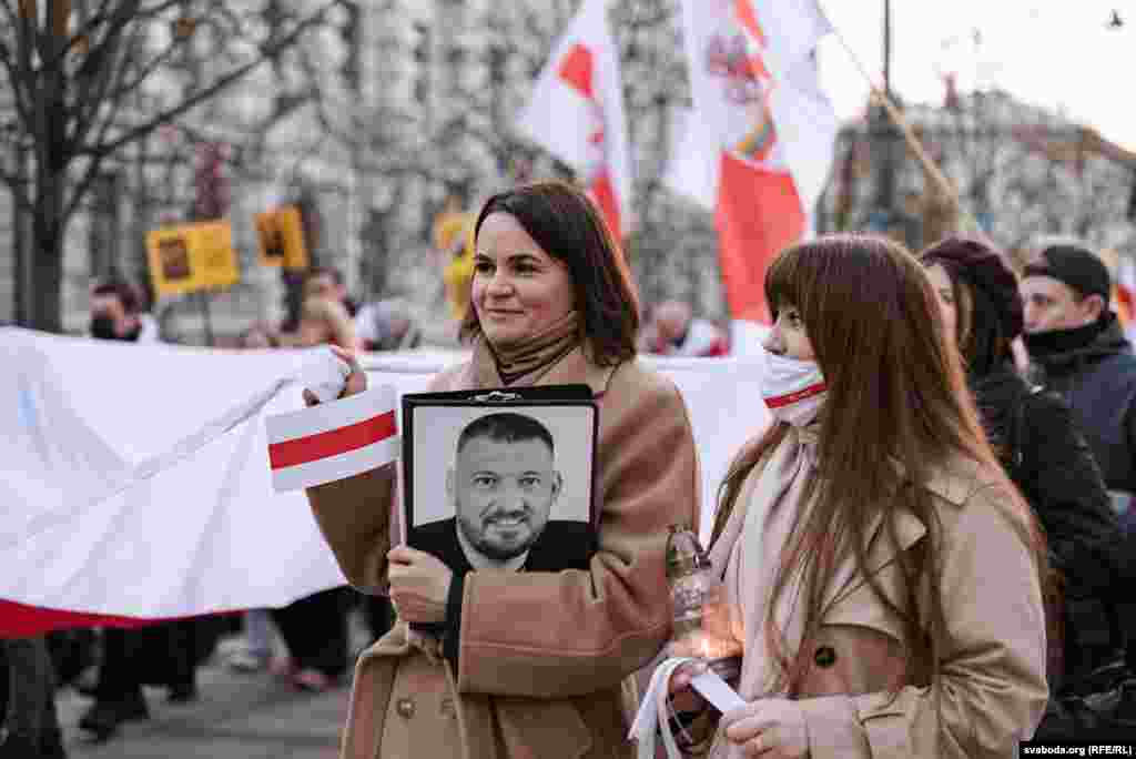 Cьвятлана Ціханоўская падчас шэсьця.