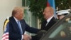 U.S. - U.S. President Donald Trump welcomes Azerbaijan President Ilham Aliyev to the White House in Washington, August 8, 2025.