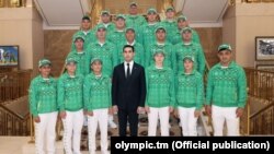 Türkmen türgenlerini Tokio 2020 Olimpiýa oýunlaryna ugratmak dabarasy. Aşgabat. TDH-nyň suraty.