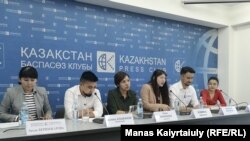 Спикеры пресс-конференции гражданского движения «Oyan, Qazaqstan». Алматы, 5 июня 2019 года.