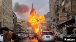 Ізраільскі ўдар па сталіцы Емэну Сане. 24 жніўня 2025 году