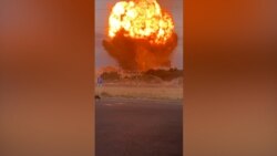 Жамбыл облысындағы жарылыс деп тараған видеодан скриншот.