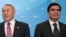 Gazagystanyň prezidenti Nursoltan Nazarbaýew (çepde) we Türkmenistanyň prezidenti Gurbanguly Berdimuhamedow.