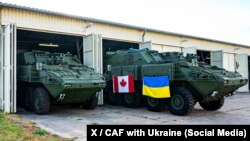 Канадські БТР LAV у Німеччині, які Канада згодом передала Україні 