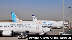 فرودگاهی بین‌المللی نجف یکی از مقاصدی است که زائران ایرانی اربعین از تهران و مشهد به آن پرواز می‌کنند.