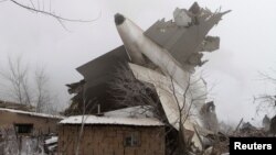 Рухнувший самолет Boeing-747-400 в селе Дачи-СУ. 16 января 2018 года.