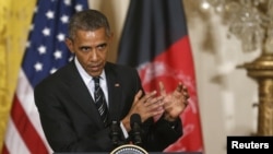 Барак Обама Ашраф Гани менен бирге өткөргөн маалымат жыйынында, 24-март, 2015