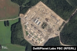 Заходні, самы буйны ўчастак будаўніцтва вайсковага аб’екту каля вёскі Паўлаўка 13 жніўня 2025 году