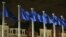 Belgium -- EU flags fly outside the European Commission headquarters, in Brussels, October 30, 2014