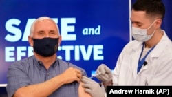 Пенс вакцинувався у прямому ефірі