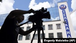 Будівля «112 Україна» після обстрілу, Київ, 13 липня 2019 року