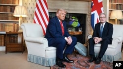 Президентът на САЩ Доналд Тръмп и британският премиер Киър Стармър, Лондон, 18 септември