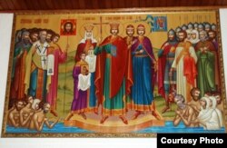 Ікона Хрещення киян святим Володимиром. Греко-католицький монастир сестер-служебниць у Руському Керестурі (Сербія)