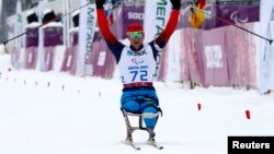 Російський біатлоніст на Паралімпіаді в Сочі, 14 березня 2014 року