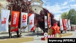 У анэксаваным Расеяй Сімферопалі. 9 траўня 2025 году