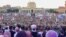 Armenia - Former President Robert Kocharian and senior members of his Hayastan (Armenia) bloc hold an election campaign rally in Yerevan's Republic Square, June 18, 2021.