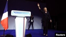 مارین لو پن، رهبر حزب راست افراطی «اجتماع ملی» بعد از دور اول انتخابات فرانسه