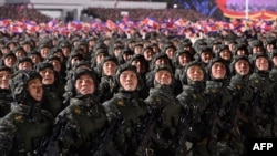 Паўночнакарэйскія вайскоўцы на парадзе ў 2023 годзе