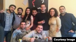 Armenia -- The founders of the software company Teamable pose for a photograph in Yerevan.