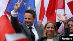 Кандидатът за президент на Гражданската коалиция Тшасковски провежда предизборен митинг в Плоцк