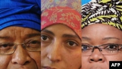 از چپ به راست: الن جانسون سرلیف، توکل کرمان، لیما گبووی 