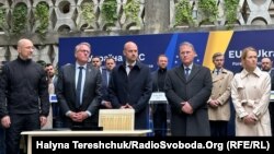 Палітыкі ЭЗ і Ўкраіны ў час сустрэчы ў Львове 9 траўня 2025 году