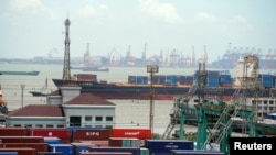 Кытайдын Шанхай шаарындагы порт. 2018-жылкы сүрөт.