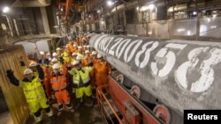 Перад кладкай апошняга фрагмента трубаправоду «Паўночны паток – 2». Жнівень 2021