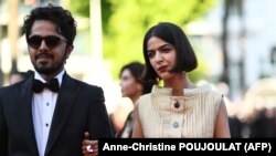 پناه پناهی (چپ) و سولماز پناهی در هفتاد و یکمین دوره از جشنواره کن 