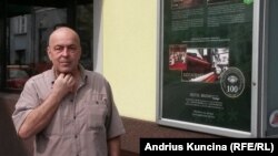 Tomas Krcmar next to his hotel in Ostrava