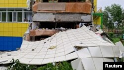 Детский сад, поврежденный землетрясением, в Петропавловске-Камчатском, Камчатский край, Россия, 30 июля 2025 года