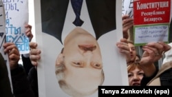 Минскидеги акциядан бир көрүнүш, 15-март, 2017-жыл. (архив)