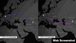 Comparison of flight routes of HY231 Uzbekistan Airways flight from Tashkent to Frankfurt