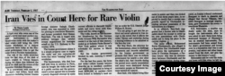 تصویر گزارش واشینگتن‌پست از این ویولن